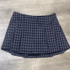 Plaid Navy Blue Skirt